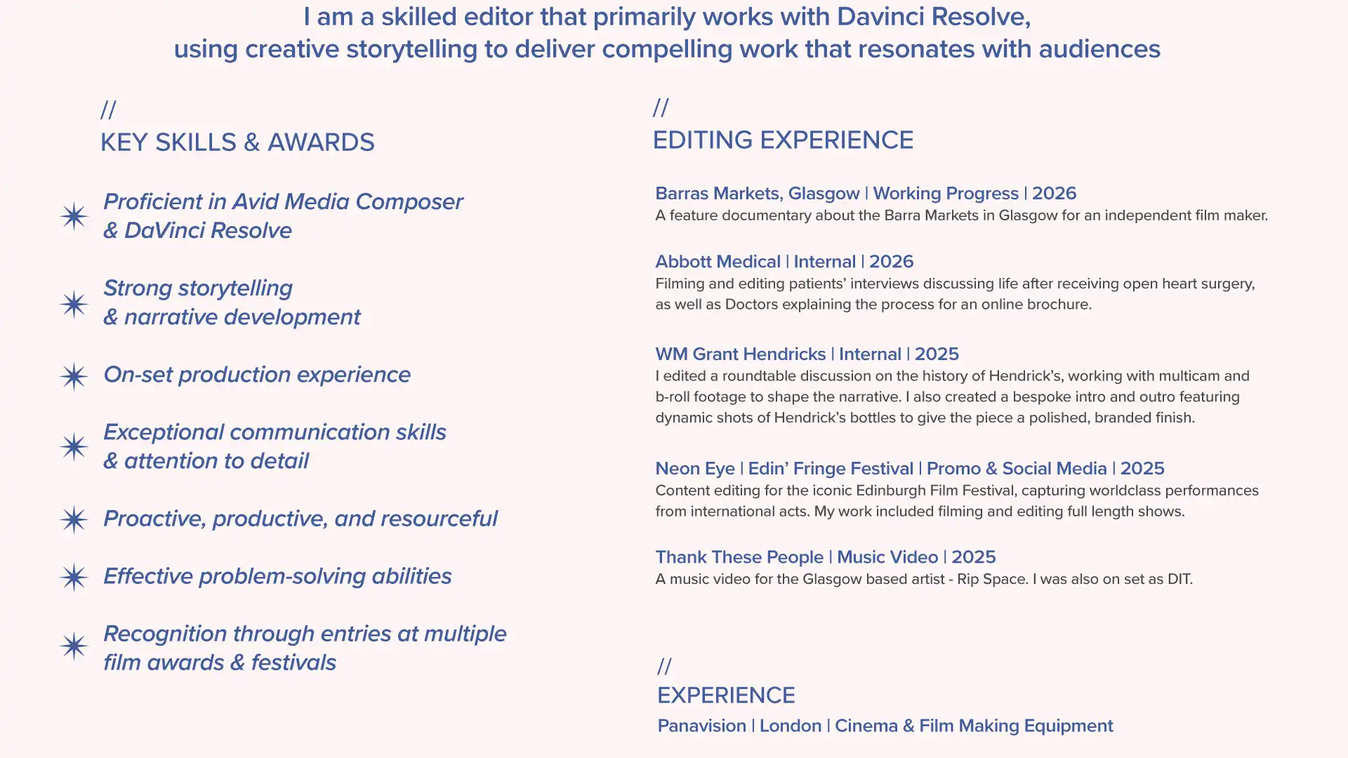 Curriculum Vitae of Bonnie Sanderson